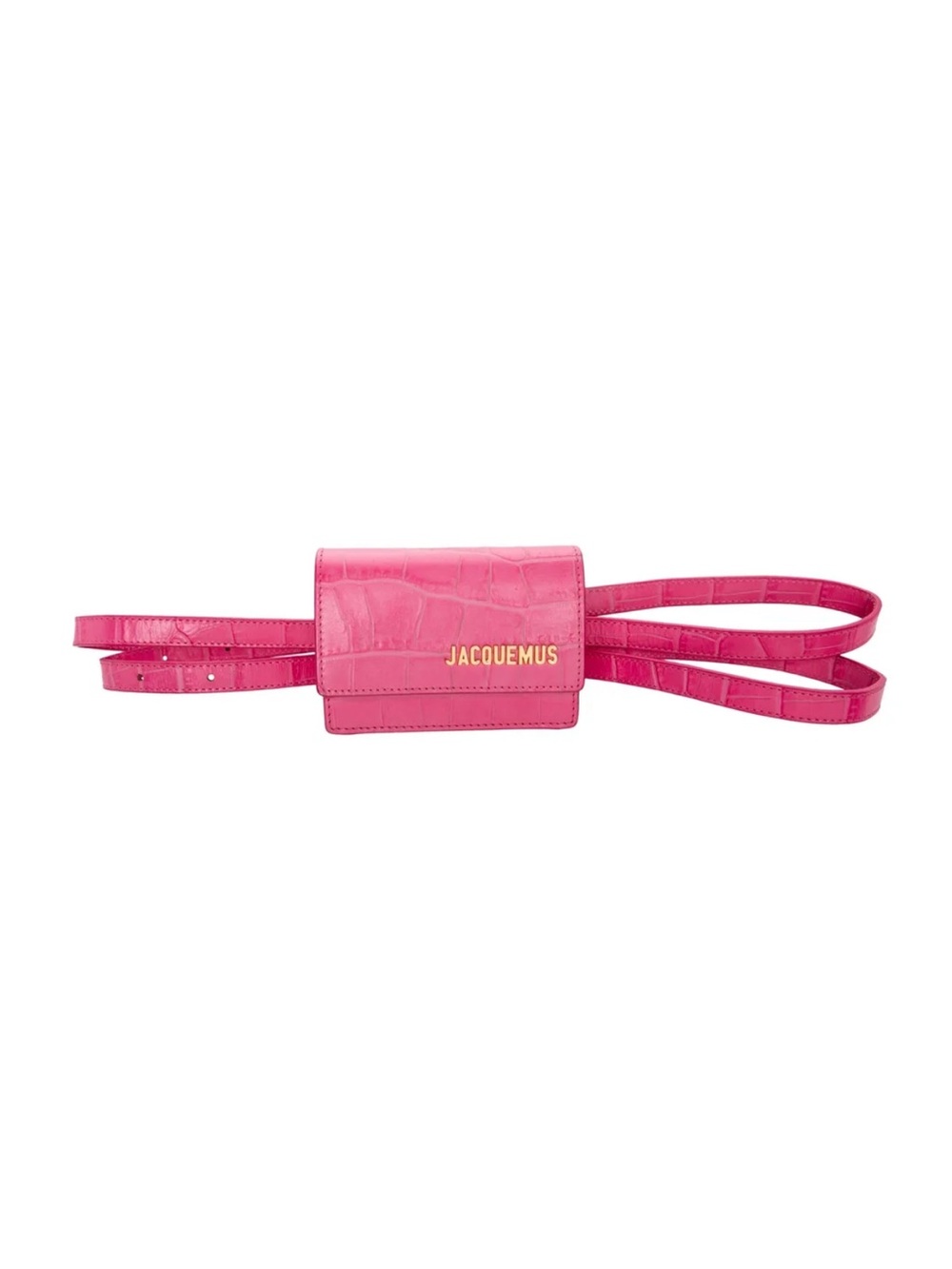Jacquemus Hot Pink Croc Leather Belt Bag